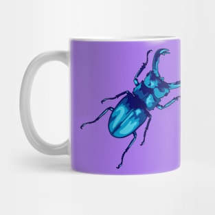 Colorful blue stag beetle illustration Mug